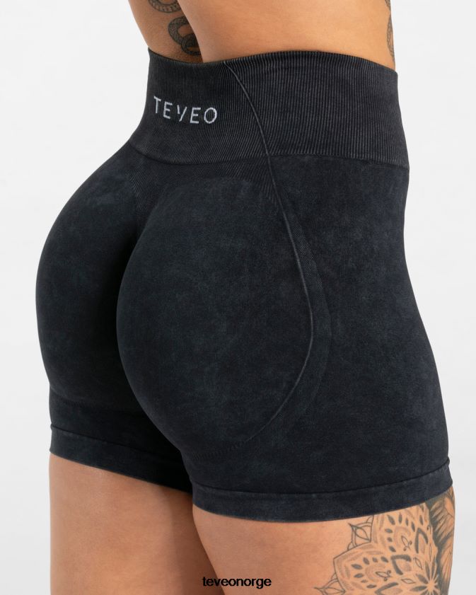 TEVEO klær 0H40JL182 svart kvinner syre skjult scrunch kort