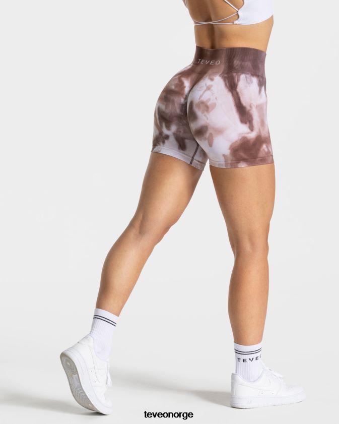 TEVEO klær 0H40JL183 jord kvinner tie dye scrunch kort