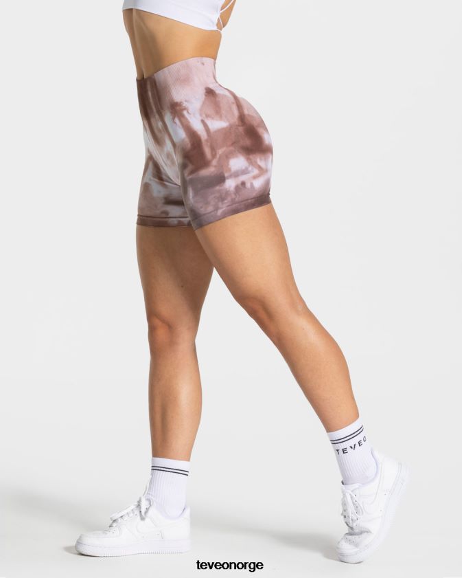 TEVEO klær 0H40JL183 jord kvinner tie dye scrunch kort