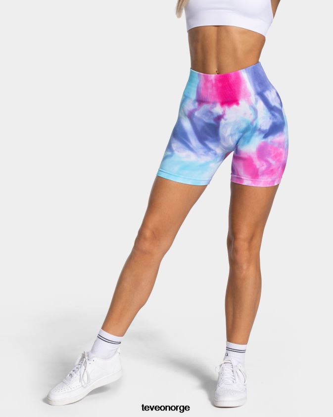 TEVEO klær 0H40JL197 kald kvinner tie dye scrunch kort