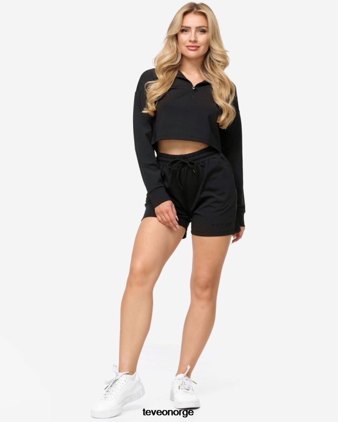 TEVEO klær 0H40JL198 svart kvinner sjarmerende oversized short