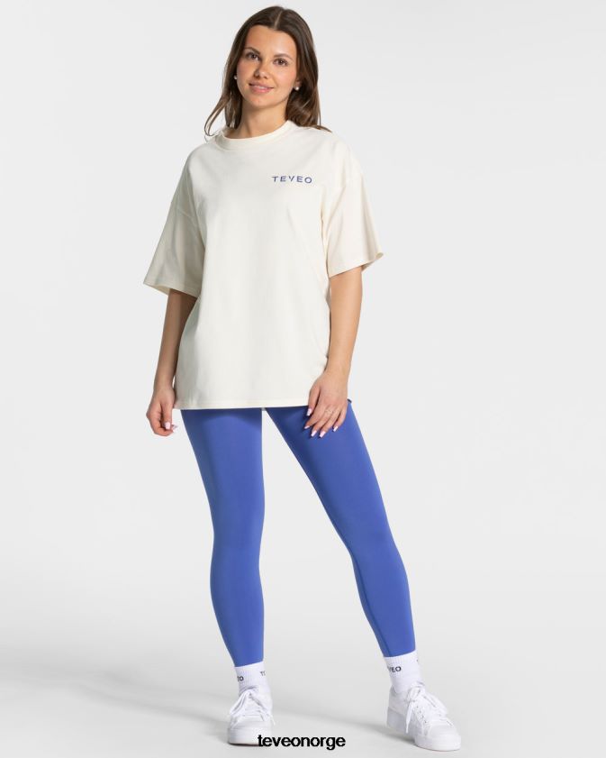 TEVEO klær 0H40JL469 off white kvinner signatur oversized t-skjorte