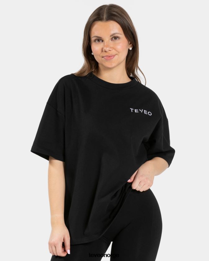 TEVEO klær 0H40JL470 svart kvinner signatur oversized t-skjorte