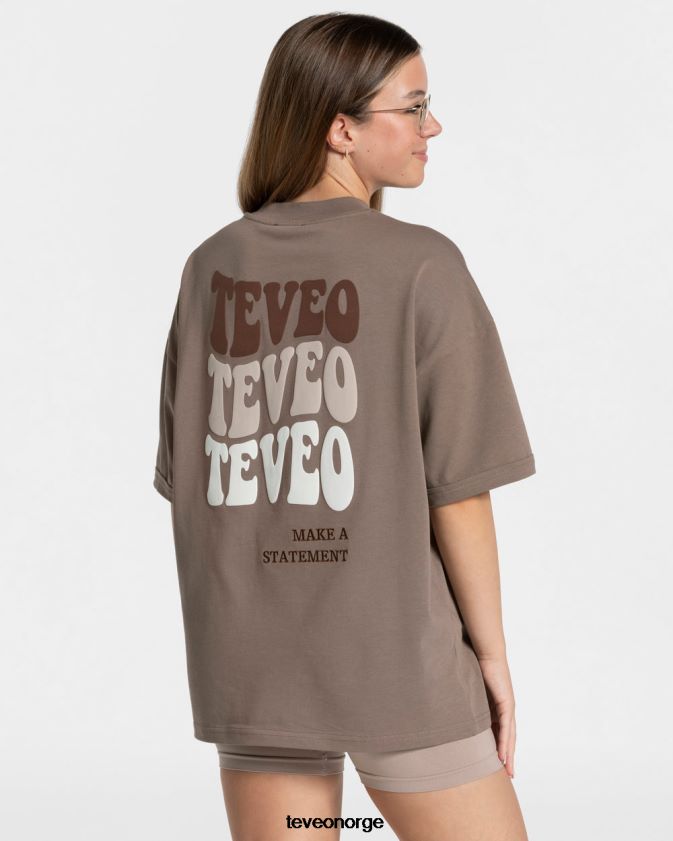 TEVEO klær 0H40JL471 mokka kvinner candy oversized t-skjorte