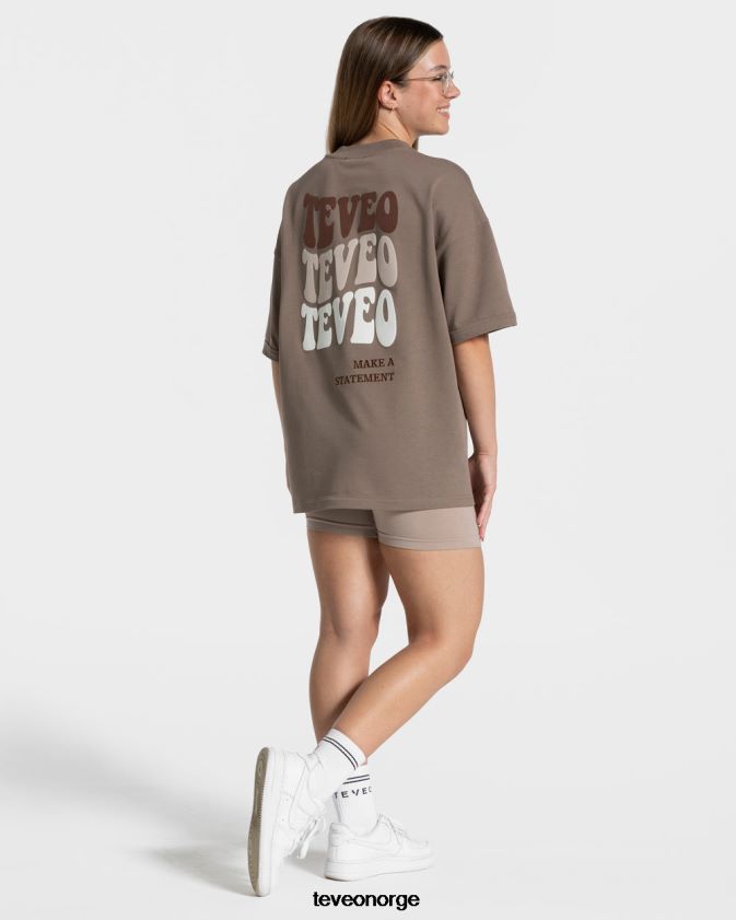TEVEO klær 0H40JL471 mokka kvinner candy oversized t-skjorte