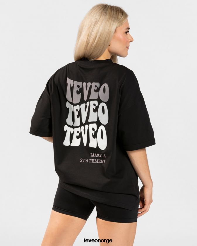 TEVEO klær 0H40JL472 svart kvinner candy oversized t-skjorte
