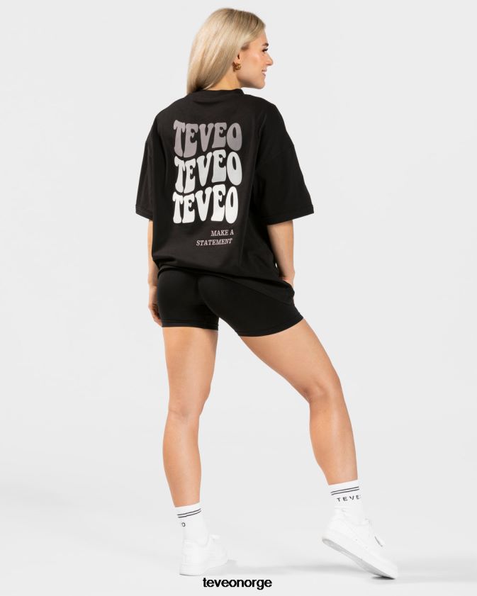 TEVEO klær 0H40JL472 svart kvinner candy oversized t-skjorte