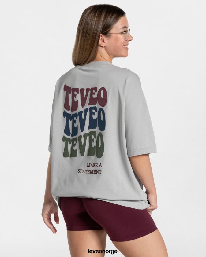 TEVEO klær 0H40JL473 lysegrå kvinner candy oversized t-skjorte