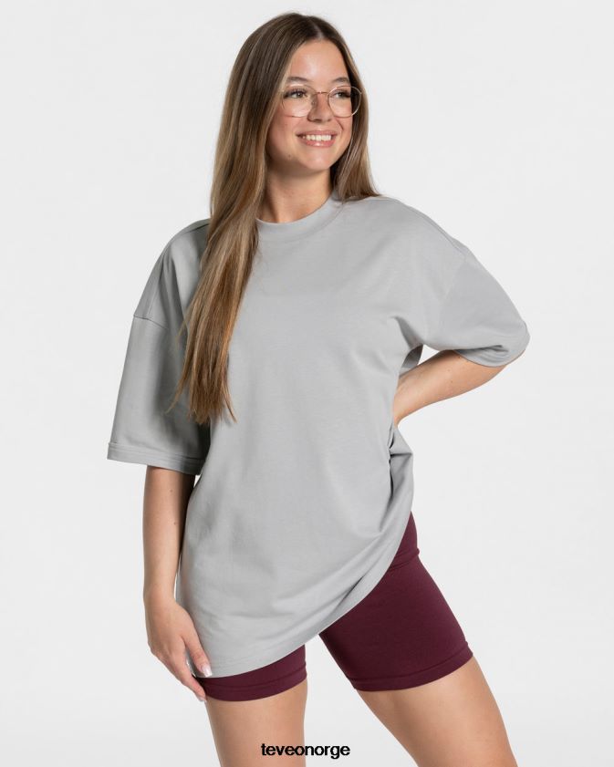 TEVEO klær 0H40JL473 lysegrå kvinner candy oversized t-skjorte