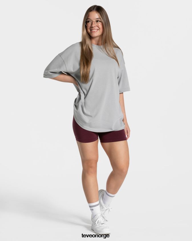 TEVEO klær 0H40JL473 lysegrå kvinner candy oversized t-skjorte