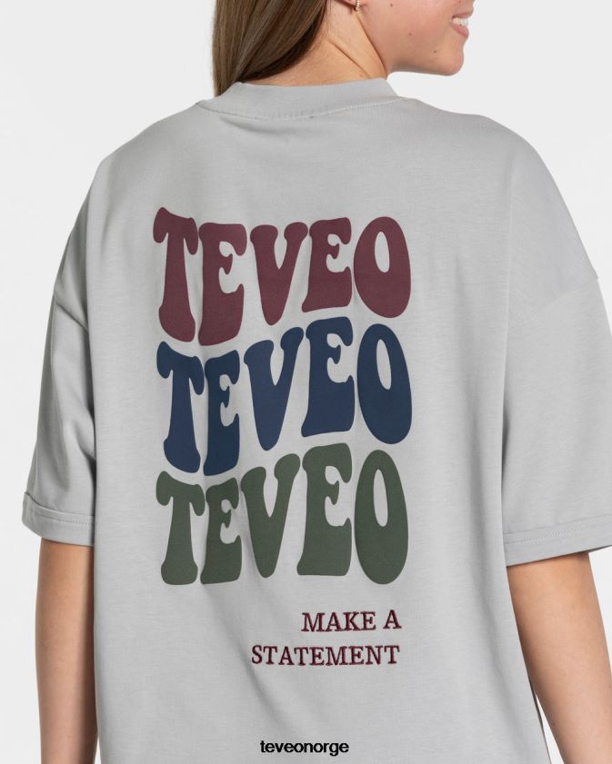 TEVEO klær 0H40JL473 lysegrå kvinner candy oversized t-skjorte