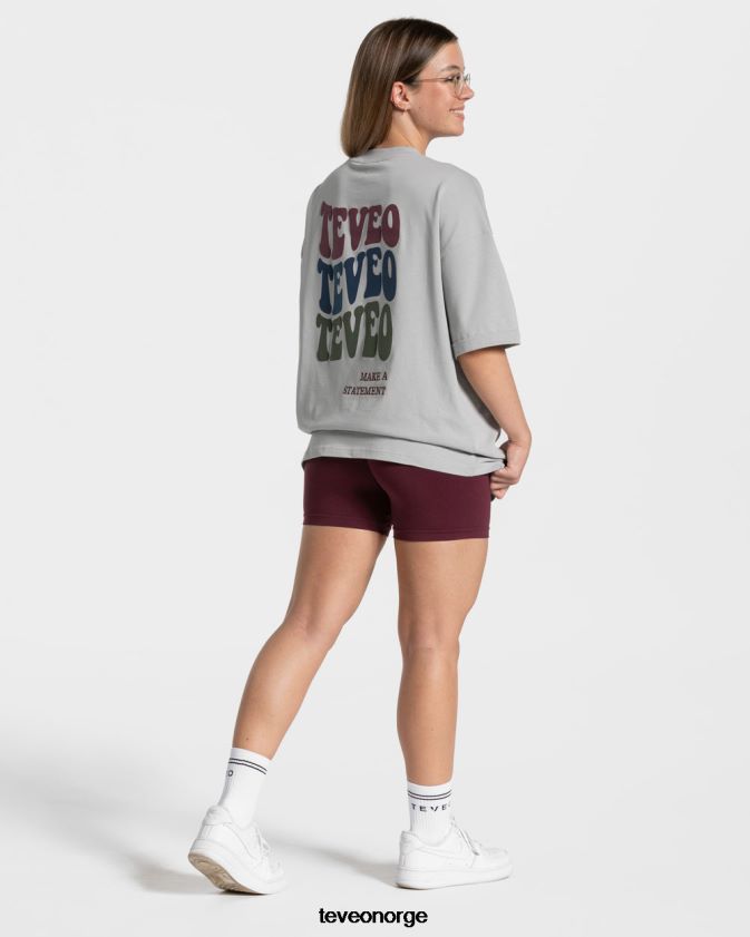 TEVEO klær 0H40JL473 lysegrå kvinner candy oversized t-skjorte