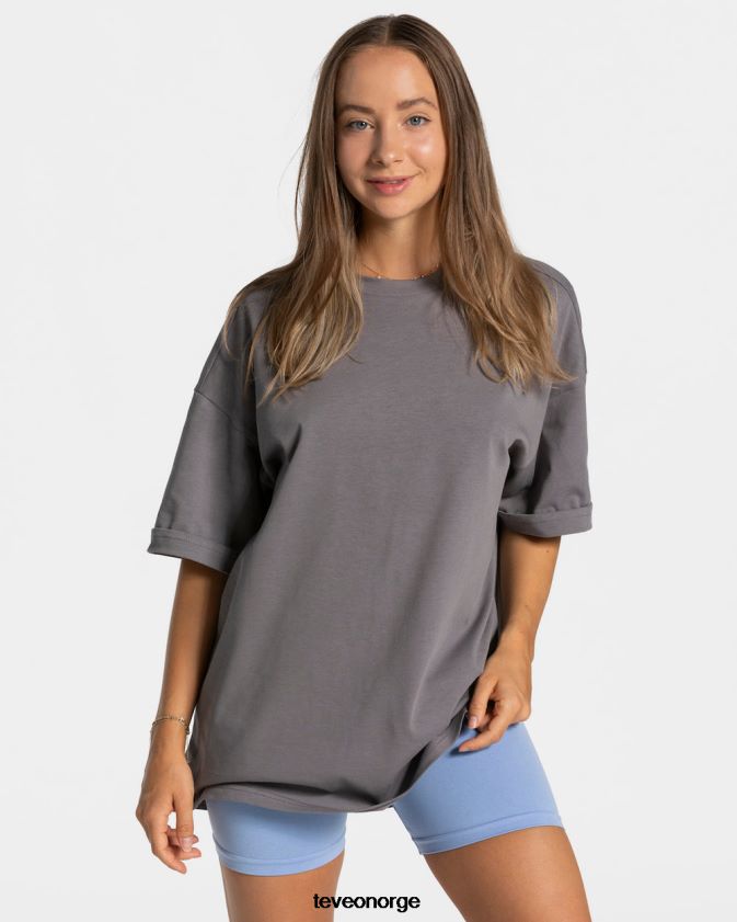 TEVEO klær 0H40JL475 grafitt kvinner candy oversized t-skjorte