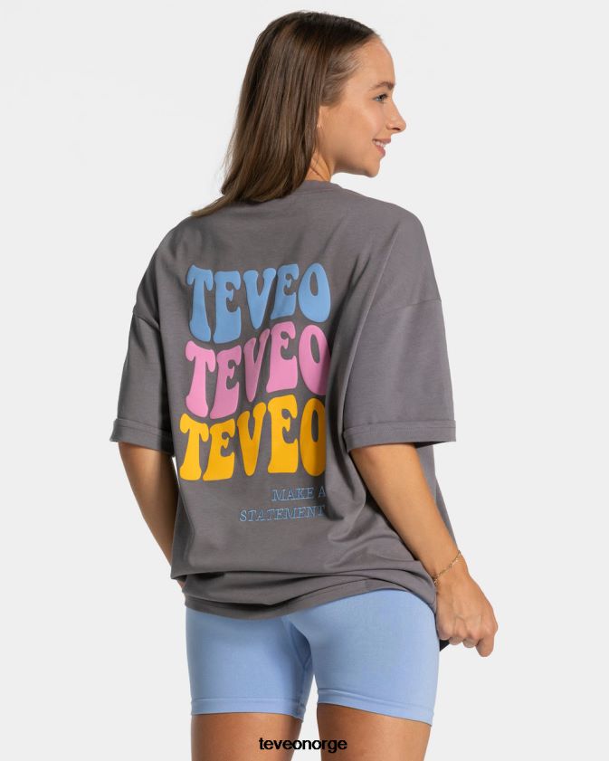 TEVEO klær 0H40JL475 grafitt kvinner candy oversized t-skjorte