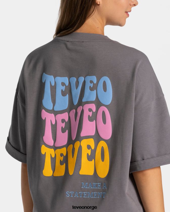 TEVEO klær 0H40JL475 grafitt kvinner candy oversized t-skjorte