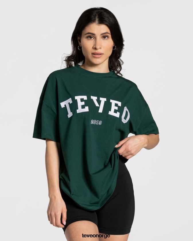TEVEO klær 0H40JL476 mørk grønn kvinner college oversized t-skjorte