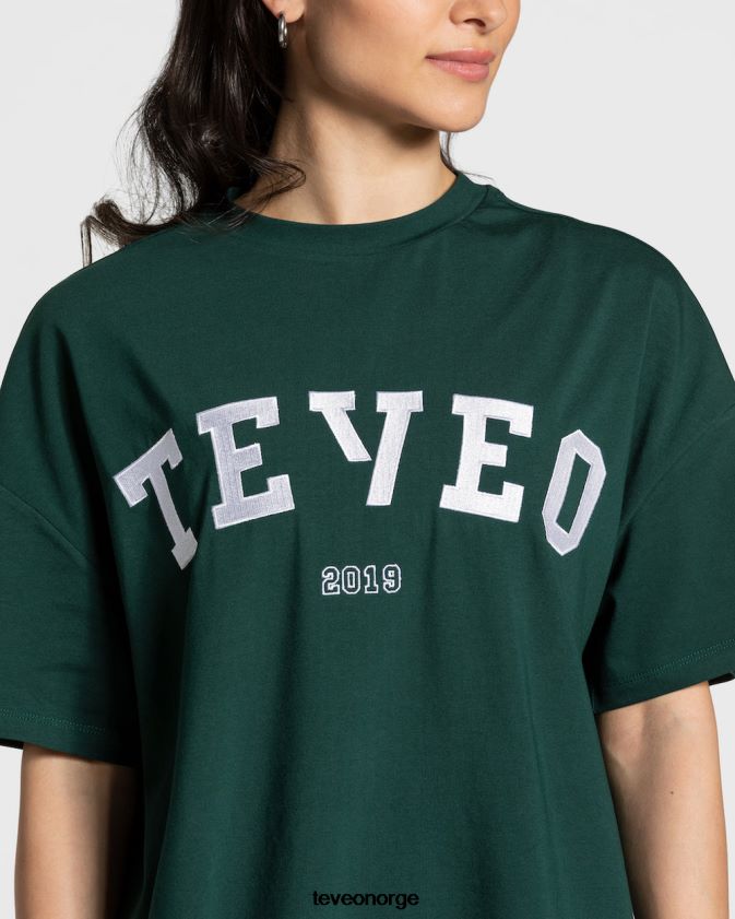 TEVEO klær 0H40JL476 mørk grønn kvinner college oversized t-skjorte
