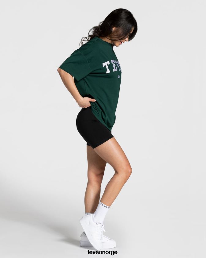 TEVEO klær 0H40JL476 mørk grønn kvinner college oversized t-skjorte