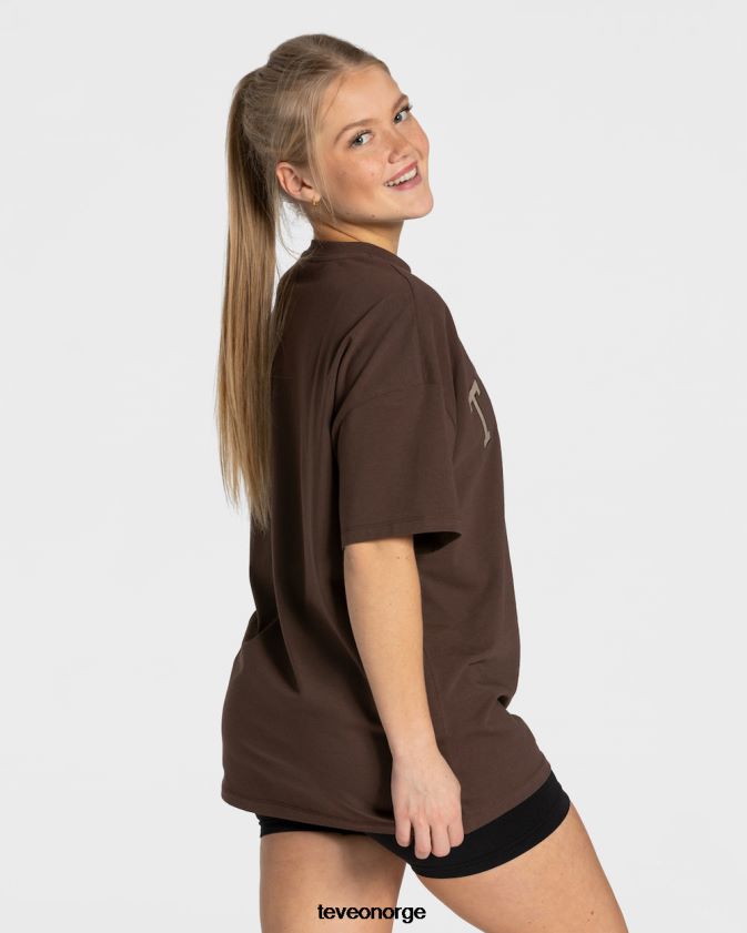 TEVEO klær 0H40JL477 mørkebrun kvinner college oversized t-skjorte