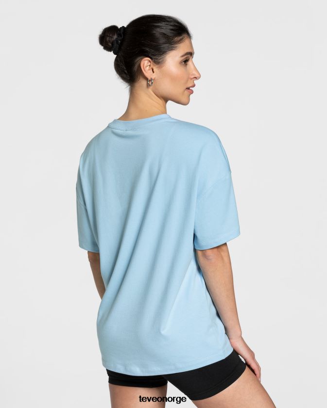 TEVEO klær 0H40JL479 baby blå kvinner college oversized t-skjorte